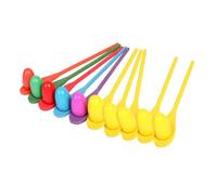 FUNNETOYU 10 Ensembles Jeu Bois avec Cuillère et Œuf Intégration Sensorielle et Formation Motrice pour Garçon Fille Jeu Extérieur Plein Air pour Entraînement Ludique