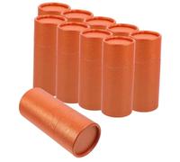 FUNNETOYU 10 Pièces Boîtes pour Bouteilles Huile Essentielle Papier Kraft Épais Boîte Cadeau Cylindrique Polyvalente avec Couvercle Protection pour Présentations et Rangement