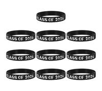 FUNNETOYU 10 Pièces Graduation Silicone Wristbands Class Of Confortables et Bracelet de Fête Thématique pour Célébration de Remise de Diplôme Accessoires Stylés pour Étudiants et Enseignants