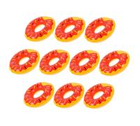 FUNNETOYU 10 Pièces Mini Anneaux de Natation Forme de Donut Décoratifs Rouge Accessoires et Compacts pour Maison de Poupée Décoration de Fête et