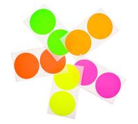 FUNNETOYU 100 pièces Étiquettes Rondes Autocollantes Couleurs Fluorescentes Adhésives Effaçables pour Organisation Couleur Bureau et Maison