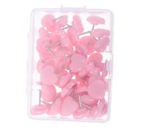 FUNNETOYU 100 pièces Heart Shaped Decorative Pushpins Strong Holding Flat Head Thumbtacks for Cork Boards Cute Office and Home Pin Board Accessories