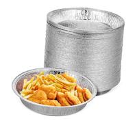FUNNETOYU 100 pièces Moules Aluminium Jetables pour Friteuse à Air Petits Moules Ronds pour Cuisson Pâtisserie et Rôtissage Polyvalents