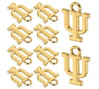 FUNNETOYU 10pcs Breloques en Alliage de Zinc Or de Lettres Grecques pour Création de Bijoux, Surface Lisse, pour Colliers et Projets de Bijouterie