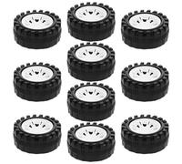 FUNNETOYU 10pcs Roues de Jouet Voiture RC 2.5 * 51mm Pneus Plastique pour Modèles DIY Camion Robot Jouet Petite Roue Durable et Facile à Assembler