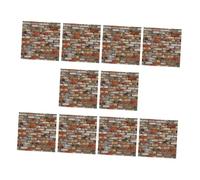 FUNNETOYU 12 Pièces Doll House Flooring Wallpaper Stickers PVC Peel and Stick Mini House Decor Vintage Pattern for Bathroom Walls