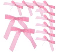 FUNNETOYU 12 Pièces Étiquette Décorative Étiquette De Boisson à l'arc Noeuds De Ruban en Tissu Vintage Noeud d'arbre en Tissu Breloques D'étiquette De Boisson à Nœud Décoration De Noël Pink