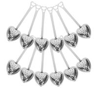 FUNNETOYU 12 pièces Lot de Infuseurs à Thé Acier Inoxydable Forme Cœur avec Manche Long Filtre Professionnel pour Thé Vrac et Cuillère Infuseur et Facile à Nettoyer