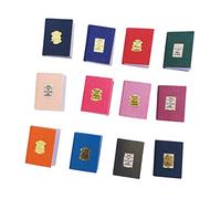 FUNNETOYU 12 pièces Miniature Classical Book Models for Dollhouse Decor Safe Paper Material DIY Small Study Room Accessories Craft Gift Set