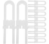 FUNNETOYU 12 pièces Proofing Cabinet Locks U Shaped Safety Latches For Doors Drawers Windows Refrigerator No Screw Installation Child Protection Locks For Home Security