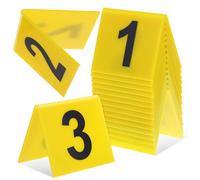 FUNNETOYU 15 Pièces Marqueurs de de Crime Multifonctionnels Plastique Numéros de Jaunes et Noirs Lot pour Signalisation et Décoration