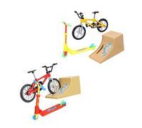 FUNNETOYU 2 Ensembles Kit Mini Doigt avec Rampe Sportif Doigt Garçon Fille Planche Roller Miniature Plastique et Alliage D Aluminium Jeu de Coordination et Détente pour Garçon Fille