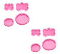FUNNETOYU 2 Ensembles Lot De Moules Silicone Os Pour Porte Clés Moules Fondant Et Diy Ronds Antiadhésifs Pour Décoration Et Pâtisserie 4 Pièces * 2