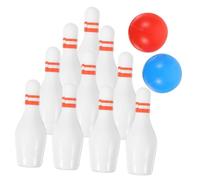 FUNNETOYU 2 Ensembles Mini Bowling Set Résine Écologique Miniature Décorative pour Maison de Poupée Jeux avec Boules et Quilles pour Garçon Fille et Accessoires de Décoration