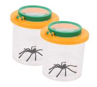 FUNNETOYU 2 pièces Boîte Loupe Insectes Jaune avec Double Lentille Grossissante pour Garçon Fille Boîte Dobservation Transparente pour Jeux Dexploration et Apprentissage Plein Air