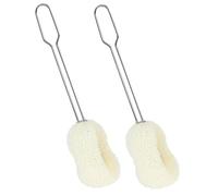 FUNNETOYU 2 pièces Brosse à Long pour Biberon et Verre Éponge Douce Sans Rayure Nettoyage Facile des Coins et Fonds Brosse Flexible Réutilisable pour Cuisine