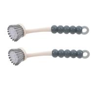 FUNNETOYU 2 Pièces Brosse de Nettoyage Multifonction Brosse Récurer Petite pour Cuisine Manche Long Ergonomique Poils Fins Écologique pour Casseroles Murs et Sols
