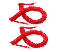 FUNNETOYU 2 Pièces Cordon Téléphone Spirale Rouge Lot de Câble Téléphonique Souple Antinœud pour Combiné Fixe Installation Simple sans Outils Design Élégant et Pratique