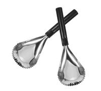 FUNNETOYU 2 Pièces Cuillère Éplucheuse Acier Inoxydable Outil Manuel pour Citrouille et Fruits Séparateur de et Extracteur de Cœur Noir Portable et Facile à Nettoyer pour Cuisine et