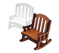 FUNNETOYU 2 Pièces Mini Chaise de balançoire en Bois simulé scène Balancement Tout Petit chaises pour Poupée modèle de Meubles Miniatures Mini Fauteuil à Bascule Bouleau Café
