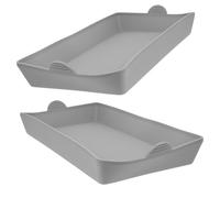 FUNNETOYU 2 Pièces Moule à Rectangulaire Silicone Plaque Antiadhésive pour Cuisson Facile Plateau à Diviseur Gris Ustensile Pratique pour Four à et