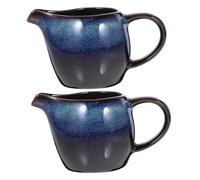 FUNNETOYU 2 pièces Pots à Lait Céramique avec Anse et Bec Verseur Pichet à Crème pour Café Sauce et Sirop Style Européen pour Maison et Café Pot Lait Céramique Multifonction Élégant