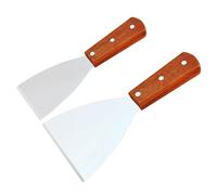 FUNNETOYU 2 pièces Spatules Inox à Manche Grattoirs de Cuisine Robustes pour Pancakes Pizzas Steaks et Pâtisseries Outils pour Usage Domestique et Professionnel Grand Petit
