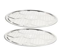 FUNNETOYU 2 pièces Support Vapeur Inox Robuste Plateau Vapeur Épais Acier Inoxydable pour Cuisson Cuisine Outil Polyvalent pour Légumes Poissons et Baozi Facile à Nettoyer