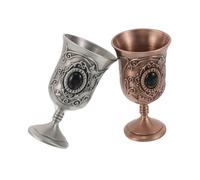 FUNNETOYU 2 Pièces Verres à Vin Médiévaux Vintage Coupe Haute Résistante pour Décoration Maison et