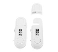FUNNETOYU 2 Pièces verrou placard code child safety cabinet door freezer door lock with password ABS White