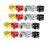 FUNNETOYU 20 pièces Ballons Aluminium Forme de Dés Lot de Décorations pour Fête à Thème Couleurs Or Argent Noir Blanc et Rouge Accessoires pour Soirée Jeu
