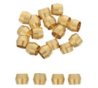 FUNNETOYU 20 Pièces Virole à Double Cône 1/4 en Laiton pour Tube Cuivre | Raccord à Compression, Connexions D’eau ’air, Installation Rapide sans Soudure ni Évasement