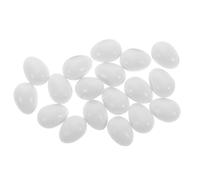 FUNNETOYU 22 Pièces Oeufs Factices Réalistes en Plastique Blanc pour Canaris et Perroquets, Texture Mate Naturelle, Compatibles Universellement pour Cages à Oiseaux et Élevage