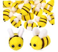 FUNNETOYU 24 Pièces Abeilles Feutre de Laine pour Bricolage DIY Décorations Feutrées Artisanales pour Scrapbooking Ornements et Isolants pour Créations et Fêtes