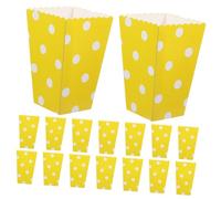 FUNNETOYU 24 pièces Boîtes à Popcorn Papier à Pois Jaunes Boîtes Snack Jetables pour Fête Friandises Biscuits Pop-corn et Frites Conteneurs et pour Maison et Événements