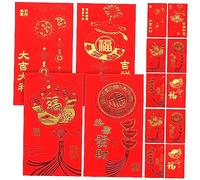 FUNNETOYU 24 pièces Enveloppes Rouges de An Chinois Pochettes Monétaires pour Festival Printemps Redonnez avec Ces Élégantes Enveloppes Hong Bao