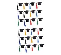 FUNNETOYU 24pièces Mini Chapeaux De Graduation Décoratifs pour Bouteilles De Vin Pompons Décoration Créative pour Fêtes Et Célébrations