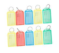 FUNNETOYU 25 Pièces Lot de Porte-clés Étiquettes Colorées avec Anneau Étiquettes Identification de Clés Pratiques et Résistantes pour Bagages Dortoirs Hôtels et Gymnases