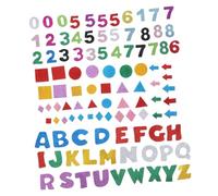 FUNNETOYU 3 ensembles Autocollants Lettres Pailletées EVA Alphabet Chiffres Formes Géométriques Autoadhésifs pour Tableau Affichage Éducatif Garçon Fille Décoration Murale
