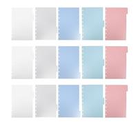 FUNNETOYU 3 Ensembles Intercalaires Plastique avec Onglets Écrits Pages Séparatrices pour Carnet Diviseurs Planificateur Couleurs Feuilles Classement pour Bureau et Étudiants