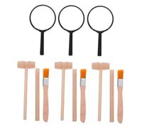 FUNNETOYU 3 Ensembles Kit Excavation Garçon Fille avec Marteau Brosse Ciseau et Loupe Outil Archéologie Éducatif pour Garçons et Filles et Apprentissage Manuel