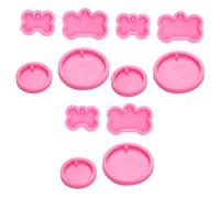 FUNNETOYU 3 Ensembles Lot De Moules Silicone Pour Porte Clés Forme Os De Chien Moules Pour Création Diy Kit De Moulage Rond Pour Pendentifs Et Décorations Artisanales 4 Pièces * 3