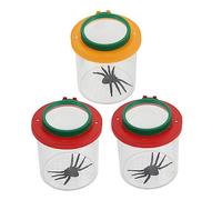 FUNNETOYU 3 pièces Boîte à Insectes avec Loupe Conteneur Observation pour Garçon Fille Rouges Jaune pour Exploration et Apprentissage Plein Air