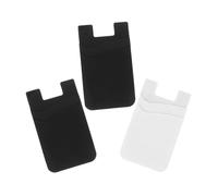 FUNNETOYU 3 Pièces Porte Téléphone Adhésif Silicone Pochette Mobile Grise et Blanche Autocollante Porte Transparent Compact pour Carte de Crédit Accessoire Pratique et pour Coque de