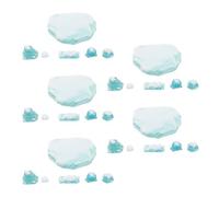 FUNNETOYU 30 Pièces Miniature Resin Ice Cubes for Micro Landscape Decor Realistic Arctic Iceberg Props for Dollhouse Winter Scenes and DIY Craft Water Features