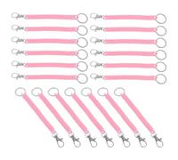 FUNNETOYU 30 Pièces Porte-clés à Ressorts Extensibles Cordon Spirale Rétractable avec Mousqueton Dragonne Poignet Polyvalente pour Clés Téléphone et Porte-badge Design Antiperte Compact et