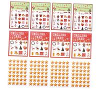 FUNNETOYU 37 Pièces Cartes Bingo Noël Joueurs Motifs Variés Jeu Fête Interactif pour Garçon Fille et Adultes