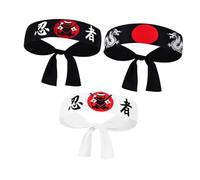 FUNNETOYU 3pièces Bandeau De Karaté Hachimaki Pour Ninja Lot Pour Sport Et Costume