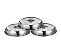 FUNNETOYU 3pièces Couvercles à Steak Acier Inoxydable Cloches Alimentaires Rondes Couvre-Assiettes Pratiques pour Maintenir Les Aliments Chauds