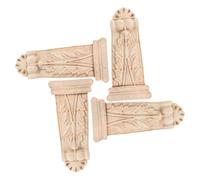 FUNNETOYU 4 pièces Appliques Sculpté Décorations Murales Élégantes Colonne Romaine Ornements Dangle pour Meubles Portes et Armoires Style Européen Vintage Massif
